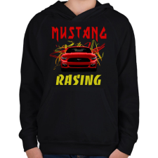PRINTFASHION MUSTANG RACING 2 - Gyerek kapucnis pulóver - Fekete gyerek pulóver, kardigán