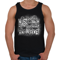 PRINTFASHION Muszáj innom mert a feleségem gyűjti az üvegeket - Fehér - Férfi atléta - Fekete