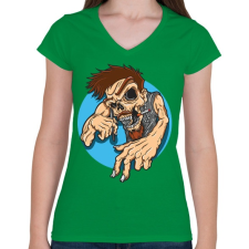 PRINTFASHION Művész fej - Női V-nyakú póló - Zöld női póló