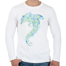 PRINTFASHION Művészi delfin - Férfi hosszú ujjú póló - Fehér férfi póló