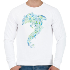 PRINTFASHION Művészi delfin - Férfi pulóver - Fehér