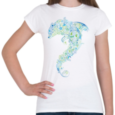 PRINTFASHION Művészi delfin - Női póló - Fehér