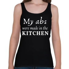 PRINTFASHION My abs were made in the kitchen - Női atléta - Fekete női trikó
