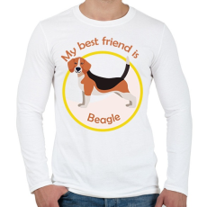 PRINTFASHION My best friend - Beagle - Férfi hosszú ujjú póló - Fehér