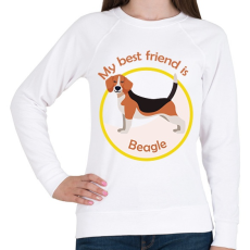 PRINTFASHION My best friend - Beagle - Női pulóver - Fehér
