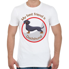 PRINTFASHION My best friend - Dachshund - Férfi póló - Fehér
