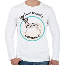 PRINTFASHION My best friend - Dalmatian - Férfi hosszú ujjú póló - Fehér férfi póló