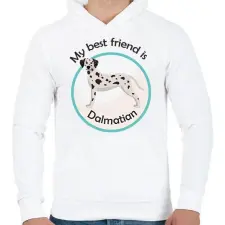 PRINTFASHION My best friend - Dalmatian - Férfi kapucnis pulóver - Fehér női pulóver, kardigán