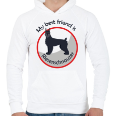 PRINTFASHION My best friend - Riesenschnauzer - Férfi kapucnis pulóver - Fehér