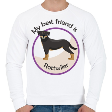 PRINTFASHION My best friend - Rottwiler - Férfi pulóver - Fehér női pulóver, kardigán