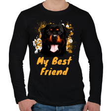 PRINTFASHION my best friend thish a rottweiller - Férfi hosszú ujjú póló - Fekete férfi póló