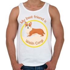 PRINTFASHION My best friend - Welsh corgi - Férfi atléta - Fehér
