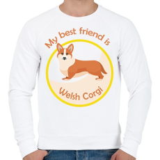 PRINTFASHION My best friend - Welsh corgi - Férfi pulóver - Fehér