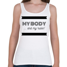 PRINTFASHION My body and my rules - Női atléta - Fehér