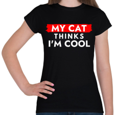 PRINTFASHION My cat thinks I'm Cool - Női póló - Fekete női póló