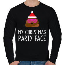 PRINTFASHION MY CHRISTMAS PARTY FACE - Férfi pulóver - Fekete férfi pulóver, kardigán