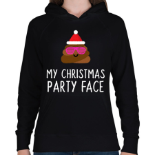 PRINTFASHION MY CHRISTMAS PARTY FACE - Női kapucnis pulóver - Fekete női pulóver, kardigán