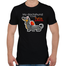 PRINTFASHION "My dachshund is a little DEVIL" - Férfi póló - Fekete férfi póló