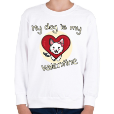 PRINTFASHION My dog is my valentine - Gyerek pulóver - Fehér gyerek pulóver, kardigán