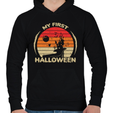 PRINTFASHION My first halloween - Férfi kapucnis pulóver - Fekete férfi pulóver, kardigán