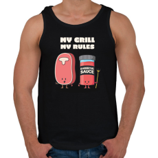 PRINTFASHION My grill, my rules - Férfi atléta - Fekete