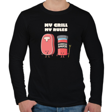 PRINTFASHION My grill, my rules - Férfi hosszú ujjú póló - Fekete férfi póló