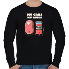 PRINTFASHION My grill, my rules - Férfi pulóver - Fekete férfi pulóver, kardigán