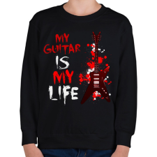 PRINTFASHION My guitar is my Life - Gyerek pulóver - Fekete gyerek pulóver, kardigán