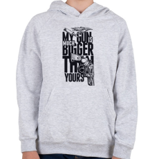 PRINTFASHION My Gun is BIGGER than yours - Gyerek kapucnis pulóver - Sport szürke