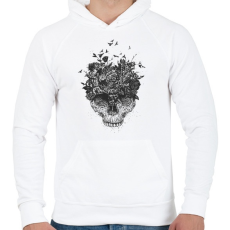 PRINTFASHION My head is a jungle - Férfi kapucnis pulóver - Fehér