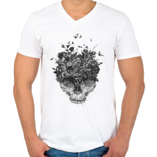 PRINTFASHION My head is a jungle - Férfi V-nyakú póló - Fehér férfi póló