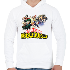 PRINTFASHION My hero academia - Férfi kapucnis pulóver - Fehér férfi pulóver, kardigán