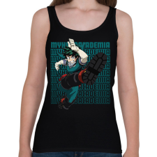 PRINTFASHION My Hero Academia Izuku Midoriya - Női atléta - Fekete női trikó