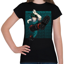 PRINTFASHION My Hero Academia Izuku Midoriya - Női póló - Fekete női póló