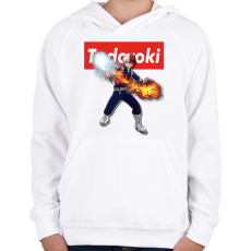 PRINTFASHION my hero academy todoroki - Gyerek kapucnis pulóver - Fehér