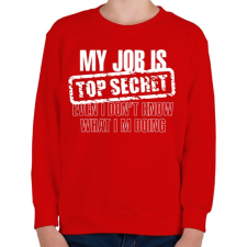 PRINTFASHION My job. - Gyerek pulóver - Piros gyerek pulóver, kardigán