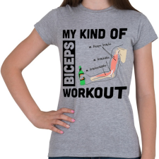 PRINTFASHION My Kind Of BICEPS Workout /g/ - Női póló - Sport szürke női póló