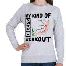 PRINTFASHION My Kind Of BICEPS Workout /g/ - Női pulóver - Sport szürke női pulóver, kardigán