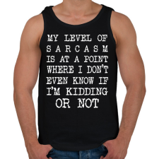 PRINTFASHION My level of sarcasm - White - Férfi atléta - Fekete atléta, trikó
