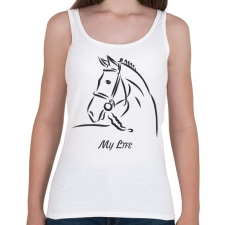 PRINTFASHION My life - Lovas minta2 - Női atléta - Fehér női trikó