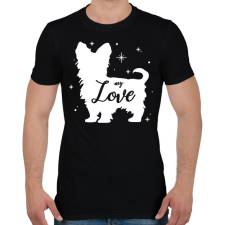 PRINTFASHION My love- Yorkie - Férfi póló - Fekete férfi póló