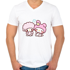 PRINTFASHION My Melody Sanrio - Férfi V-nyakú póló - Fehér férfi póló