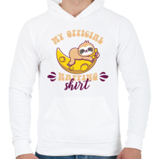 PRINTFASHION My official napping shirt - Férfi kapucnis pulóver - Fehér férfi pulóver, kardigán
