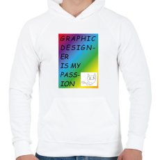 PRINTFASHION My passion - Férfi kapucnis pulóver - Fehér