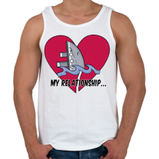 PRINTFASHION My relationship - Férfi atléta - Fehér atléta, trikó