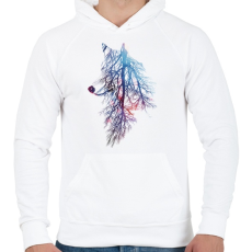PRINTFASHION My roots - Férfi kapucnis pulóver - Fehér