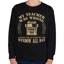 PRINTFASHION My teacher was wrong - Gyerek pulóver - Fekete gyerek pulóver, kardigán