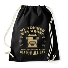 PRINTFASHION My teacher was wrong - Sportzsák, Tornazsák - Fekete tornazsák