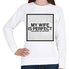PRINTFASHION My wife - Női pulóver - Fehér női pulóver, kardigán