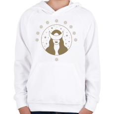 PRINTFASHION Mystic Girl - Gyerek kapucnis pulóver - Fehér